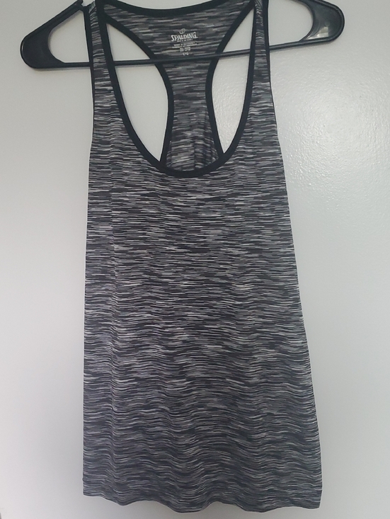 Spalding Tops - Spalding Women's Black & Gray Space-Dye Racerback Tank Top